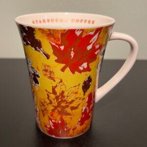 Vintage STARBUCKS COFFEE Autumn Fall Leaves 2009 Ceramic Mug